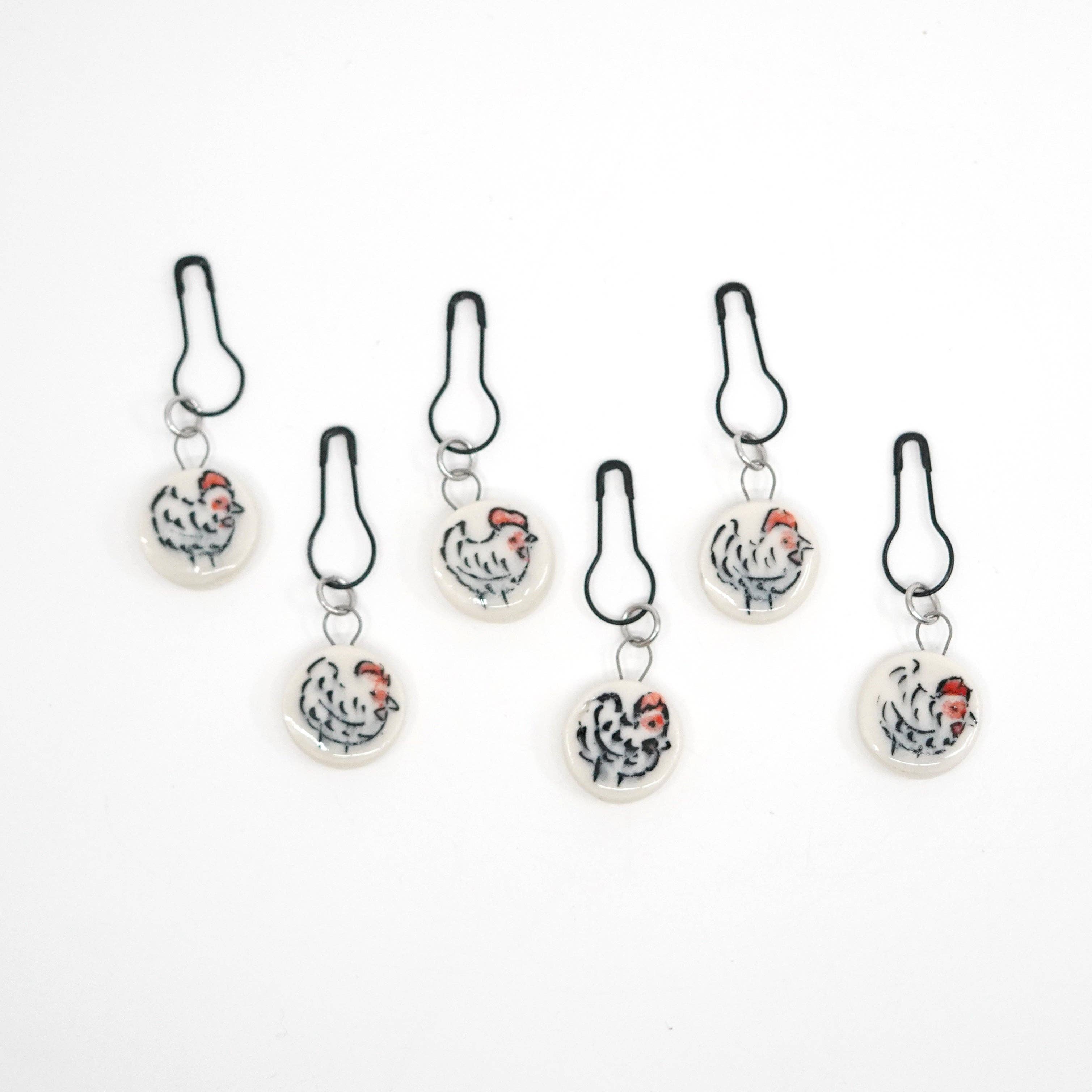 Bri Larson Art - Wholesale Knitting/Crochet Supplies - Chicken Stitch Marker Set - Pin Version0