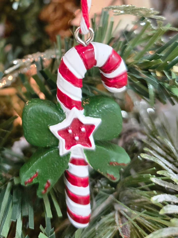 Starlight Candy Cane Resin 1.5x.5x2.5in for wholesale by Wholesale Home Decor