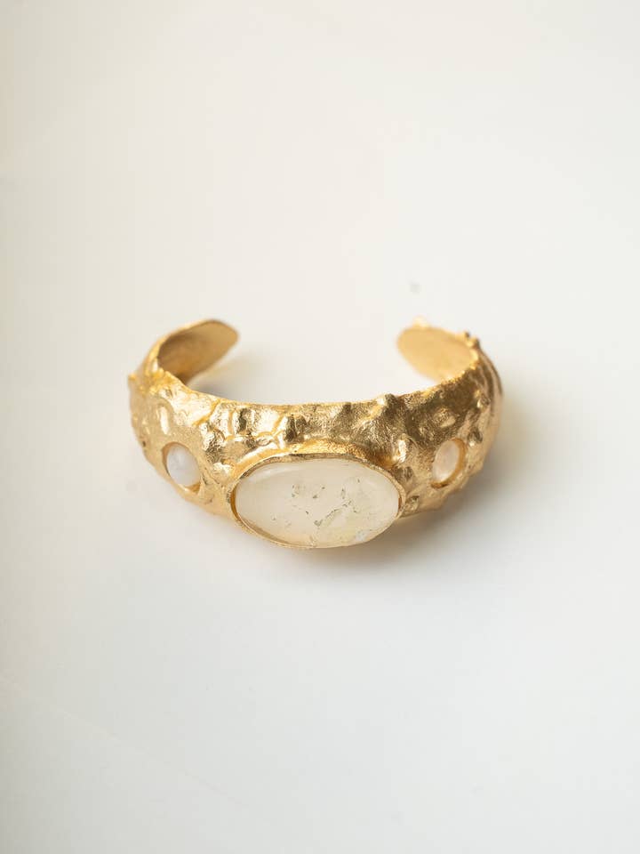 Ojas Gemstone Cuff for wholesale by Boho Gal Jewelry