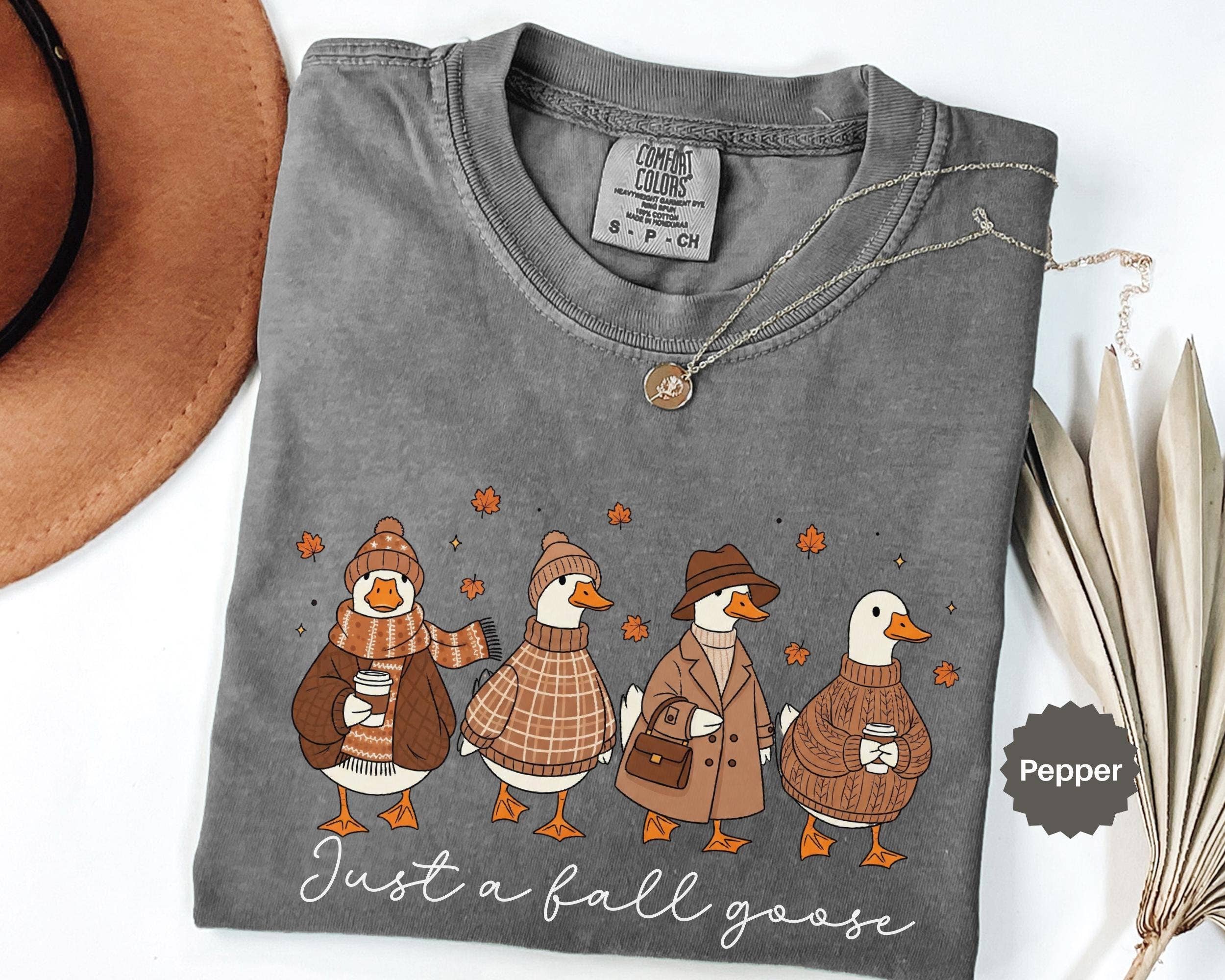 Glaime – T-shirt gráfica - Mulher por atacado – Apenas uma Camisola de Outono com Ganso, Camisola de Outono1