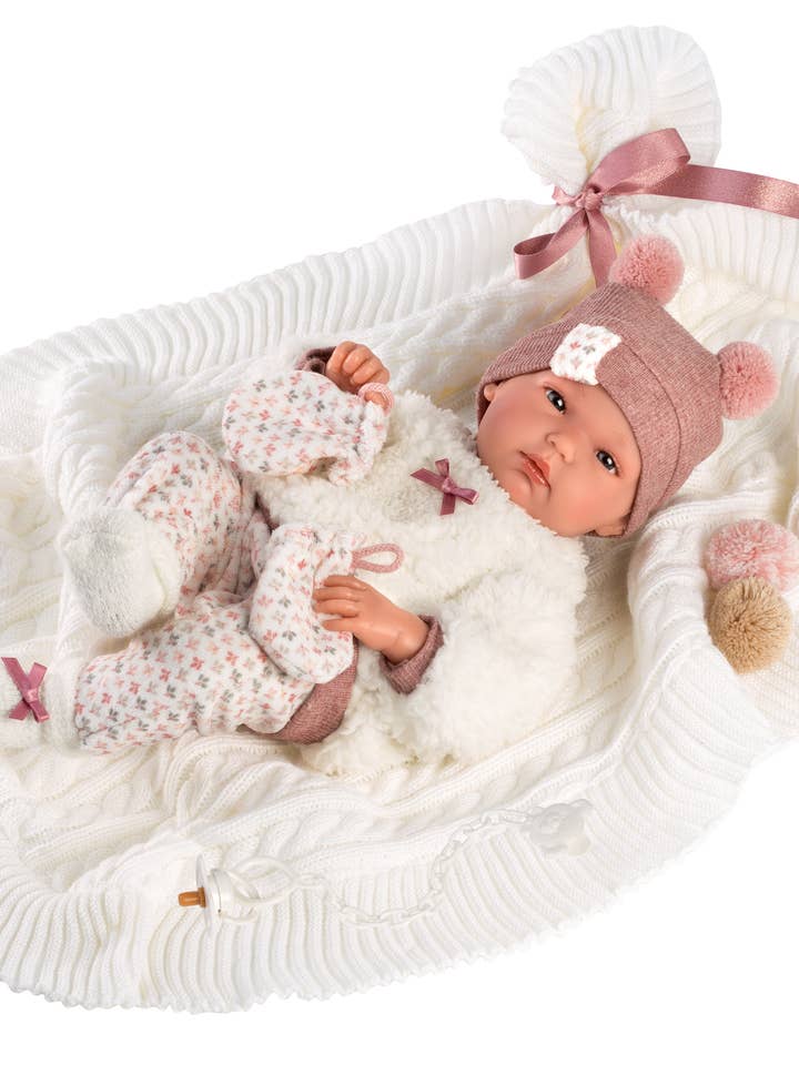 13.8" Anatomically-Correct Newborn Gabriella with Blanket for wholesale by Llorens