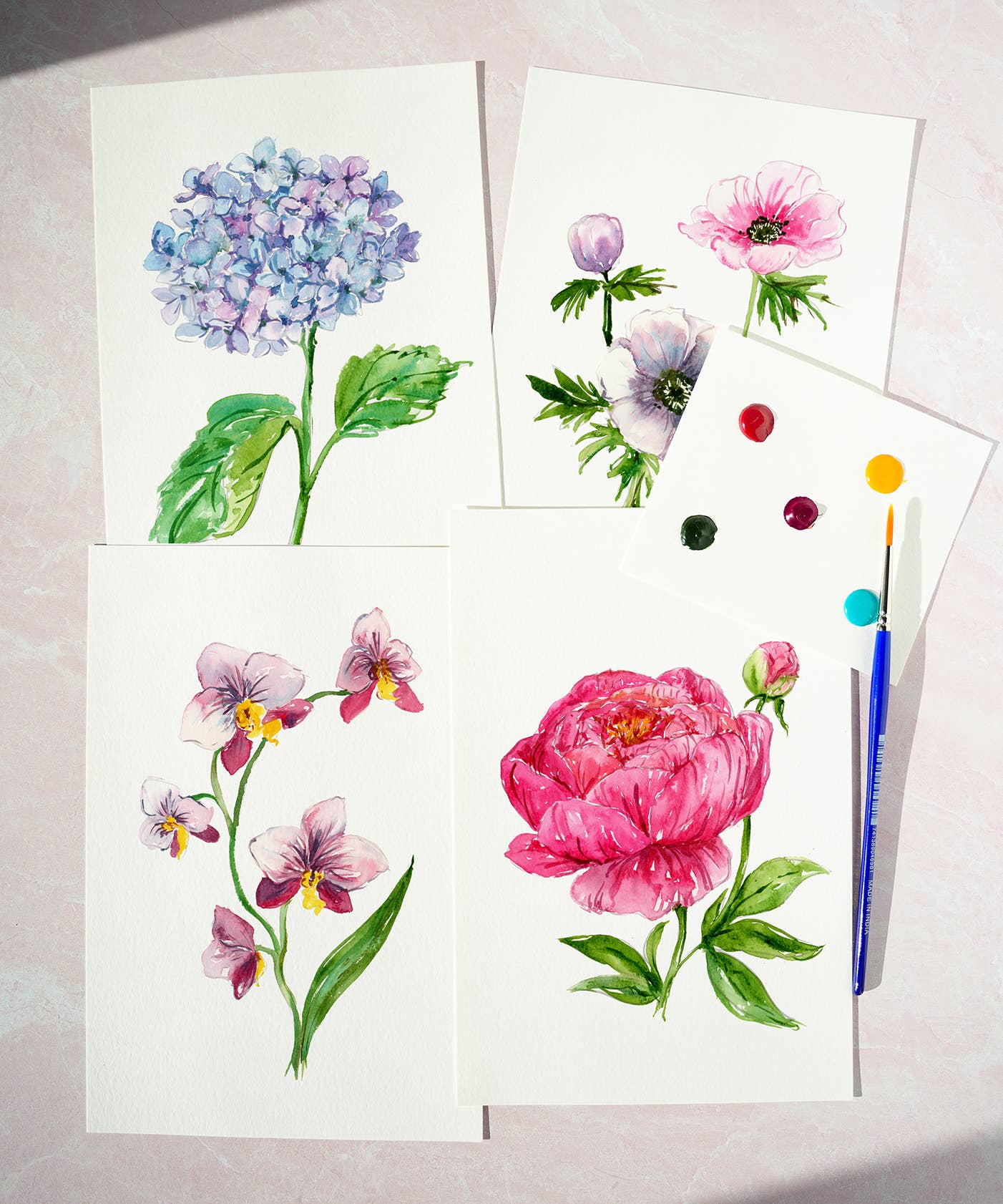 Jean Choe Art & Design - Wholesale DIY Craft Kit - Florals 2 Watercolor Painting Kit: DIY Art Kit for Beginners7