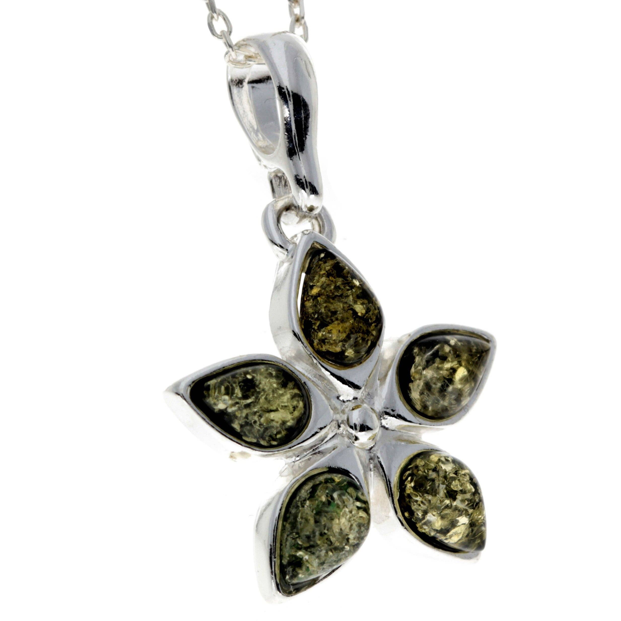 SilverAmber Jewellery – wholesale Individual charm/pendant – 925 Sterling Silver & Baltic Amber Classic Designer Star Pendant - 16847