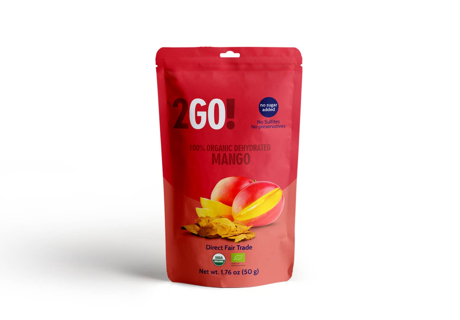 2GO! Organic Snacks - Venta al por mayor Fruta deshidratada - ¡VAMOS 2! ® Mango seco orgánico