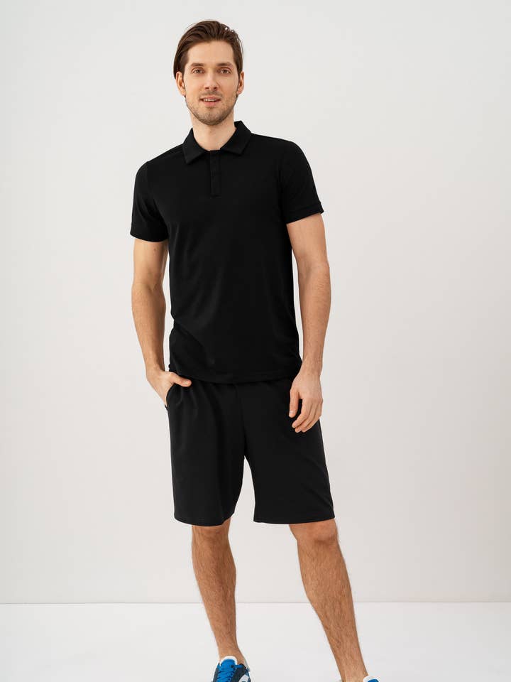 Polo en coton pour homme avec boutons-pression pour la vente par linenease
