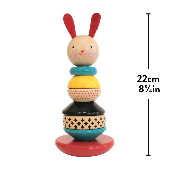 Chronicle Books - Wholesale Stacking Rings Game - Baby - Wooden Rabbit Stacker Toy5