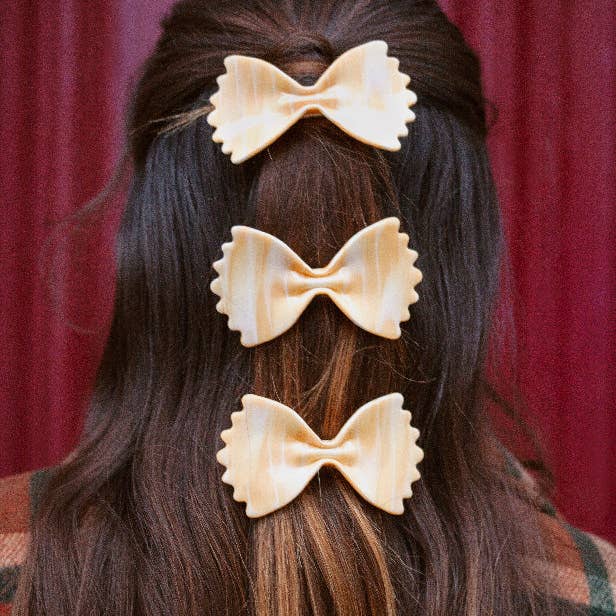Joanna Behar - Wholesale Barrette - Women's - Farfalle bow tie italian pasta hair barrette