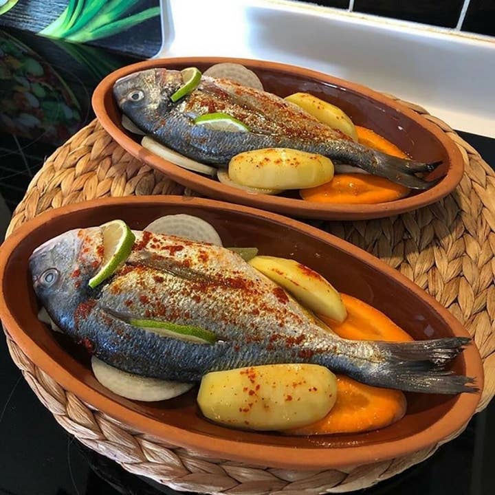 Hakan – Großhandel Backform – Ovale, glasierte Terrakotta-Tonpfanne für den Ofen, 4 Stück, 4,3 x 7,1 Zoll