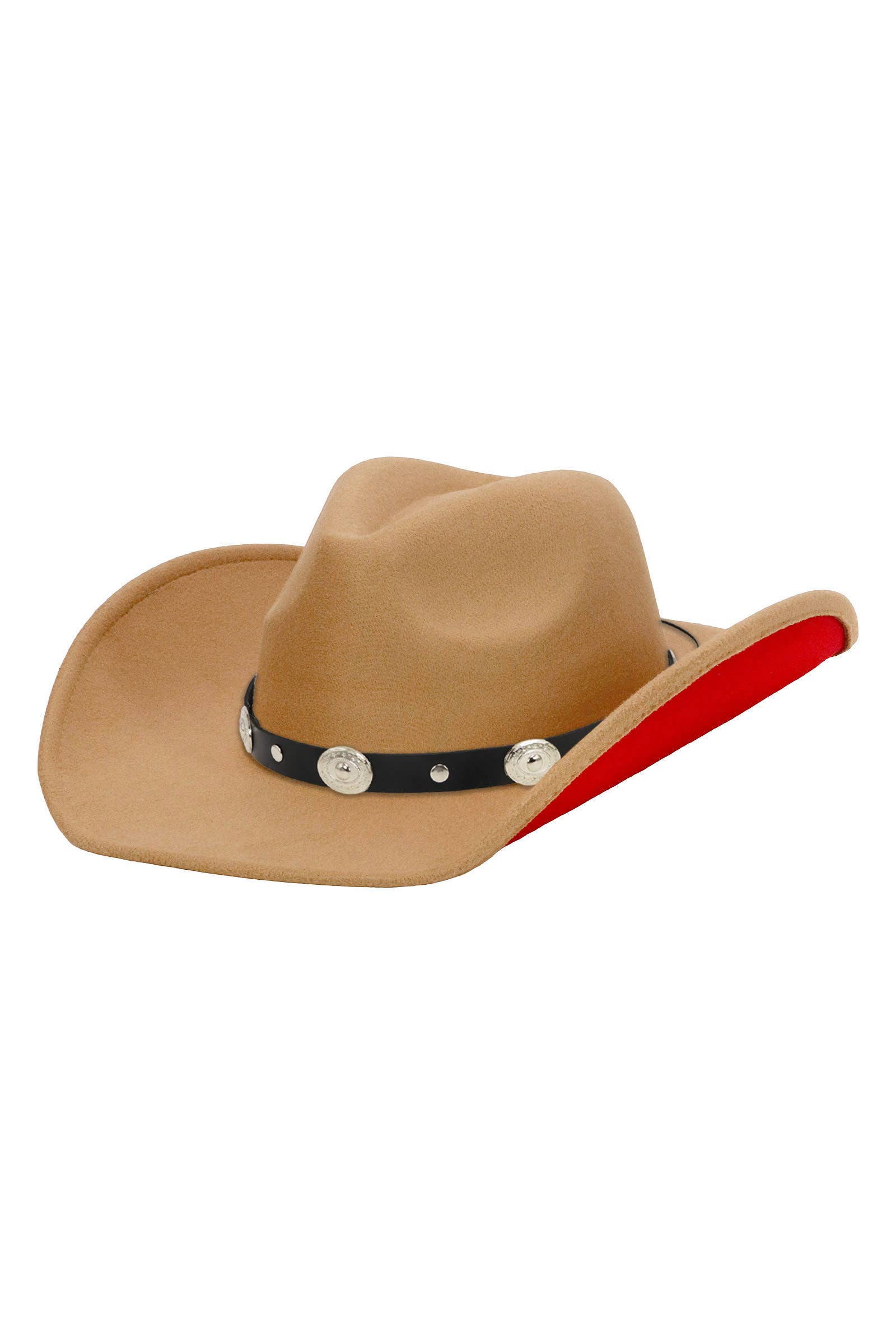Cap Zone - Wholesale Cowboyhoed - Uniseks - Concho-riem tweekleurige cowboyhoed van imitatievilt0