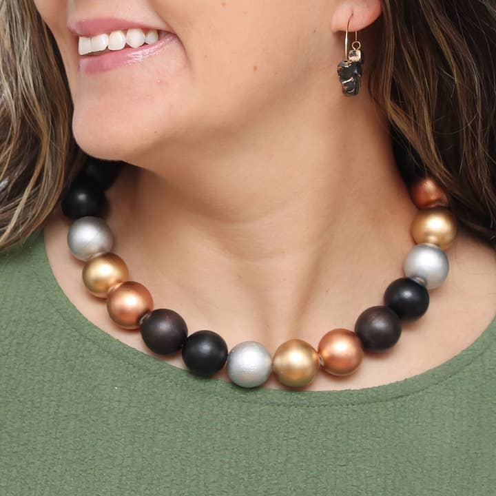 Metallic Faye Beaded Choker for wholesale by Sylca Designs