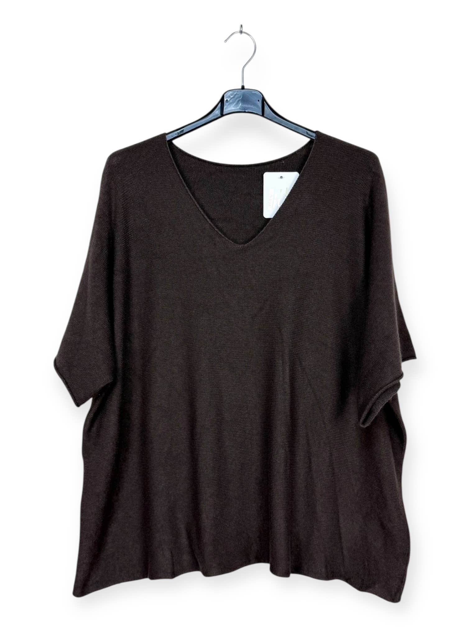 Lucky Nana - Wholesale Poncho - Women's - AH L2202 - Plus Size V-Neck Poncho Sweater17