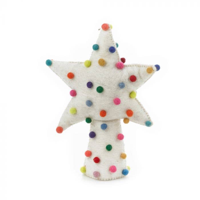 Felt So Good - Wholesale Tree Topper - Handmade Felt Pompom Star Christmas Tree Topper Decoration1