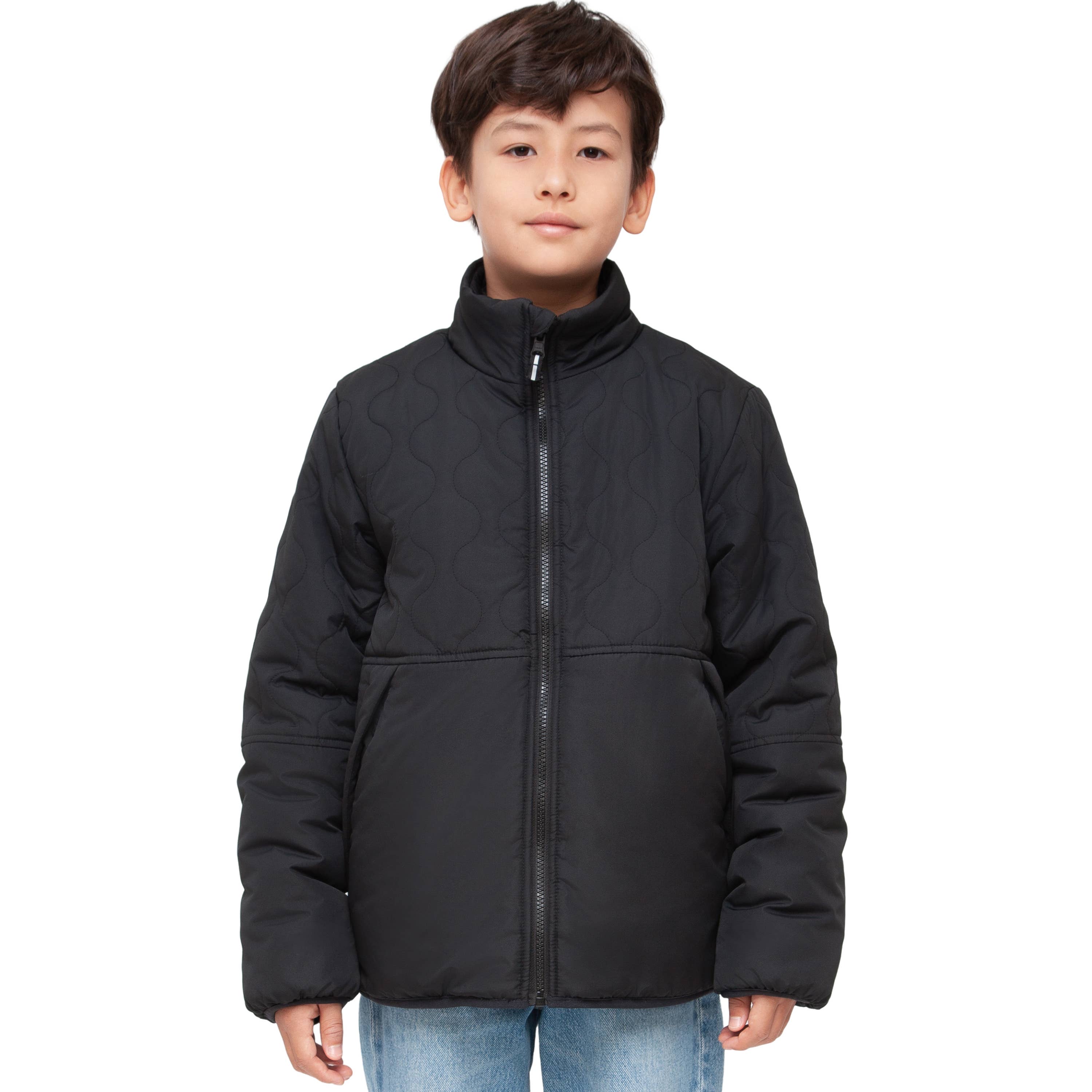 Rokka & Rolla - Wholesale Puffer Jacket - Kids - Boys' Reversible Quilted Jacket Fleece Puffer Coat15