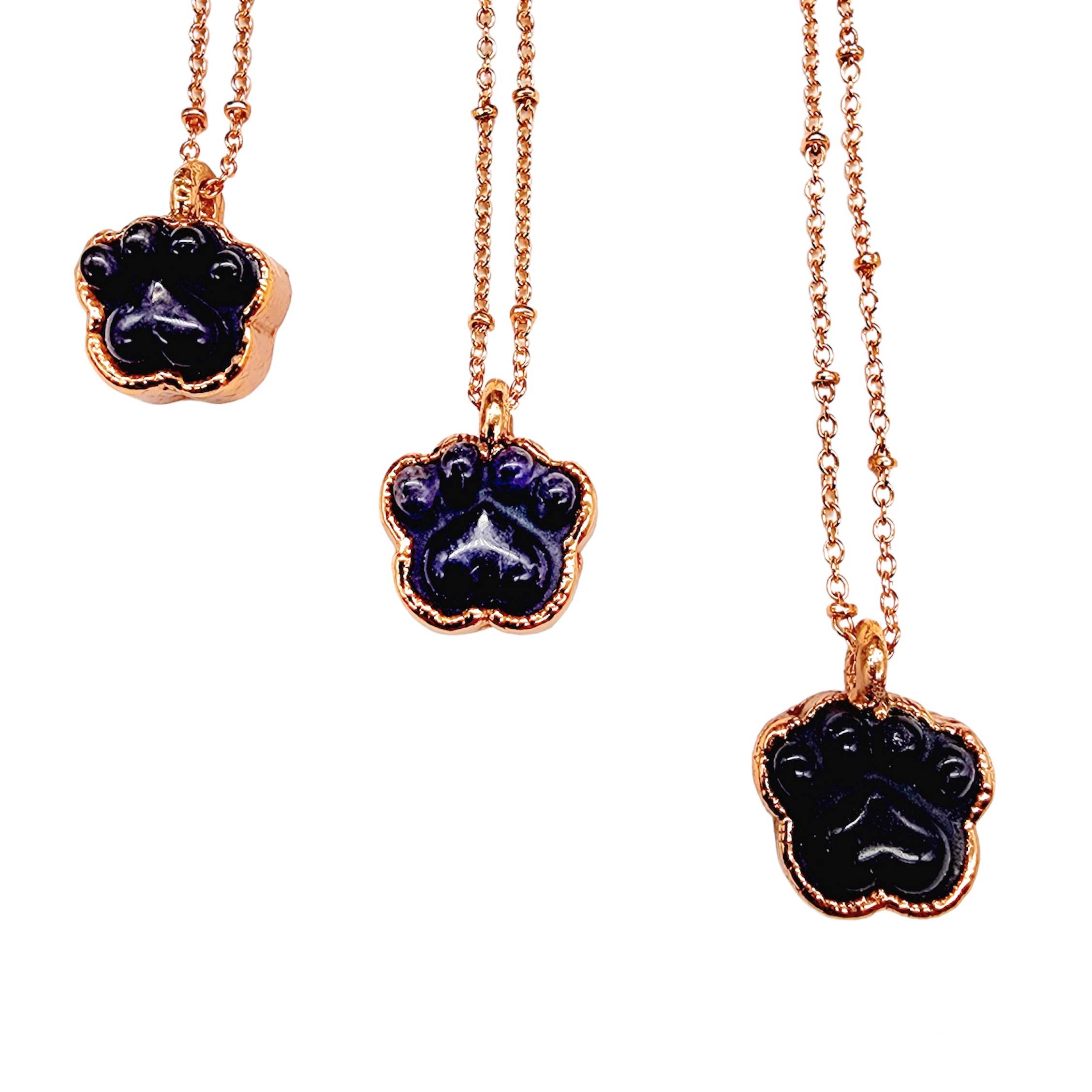 MergingMetals - Wholesale Pendant/Charm Necklace - Paw Print Necklace - Amethyst 0