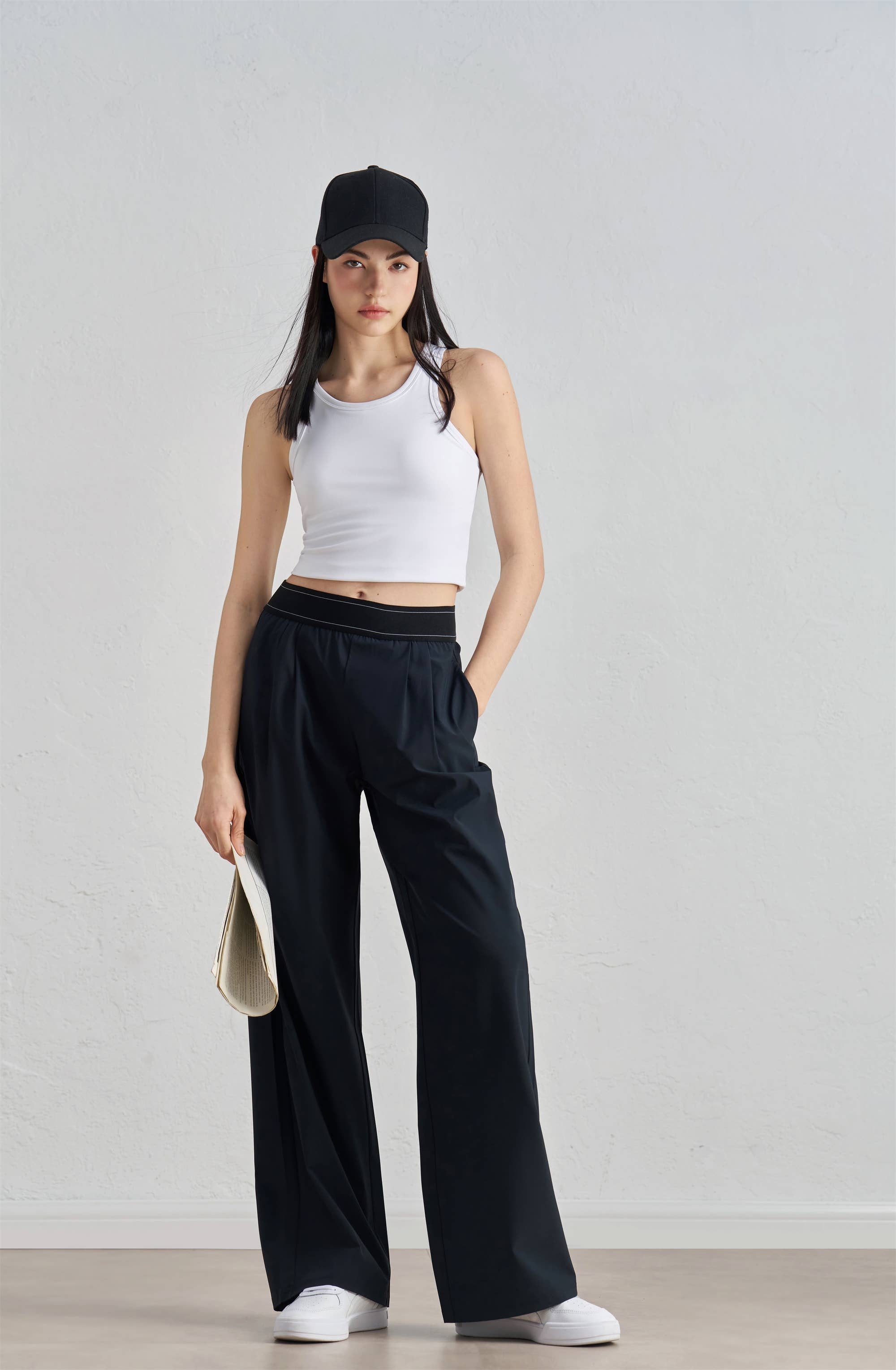 91thelabel - Wholesale Athletic Pants - Women's - Blair Contrast Waistband  Ultra Relaxed Wide-Leg Active Pant4