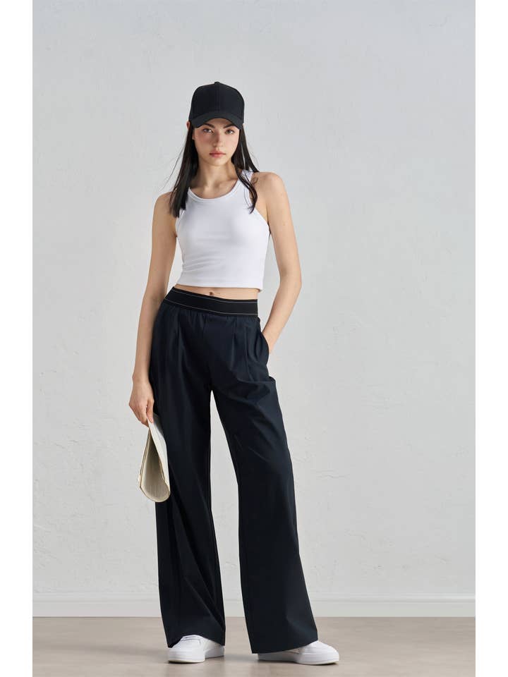 91thelabel - Wholesale Athletic Pants - Women's - Blair Contrast Waistband Ultra Relaxed Wide-Leg Active Pant4
