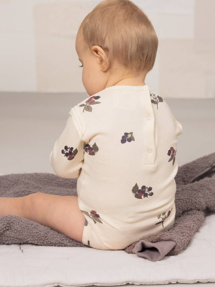Studio Bohème Paris - Wholesale Bodysuit (Non-Footed) - Baby - Body Lala Ecru blackberries2