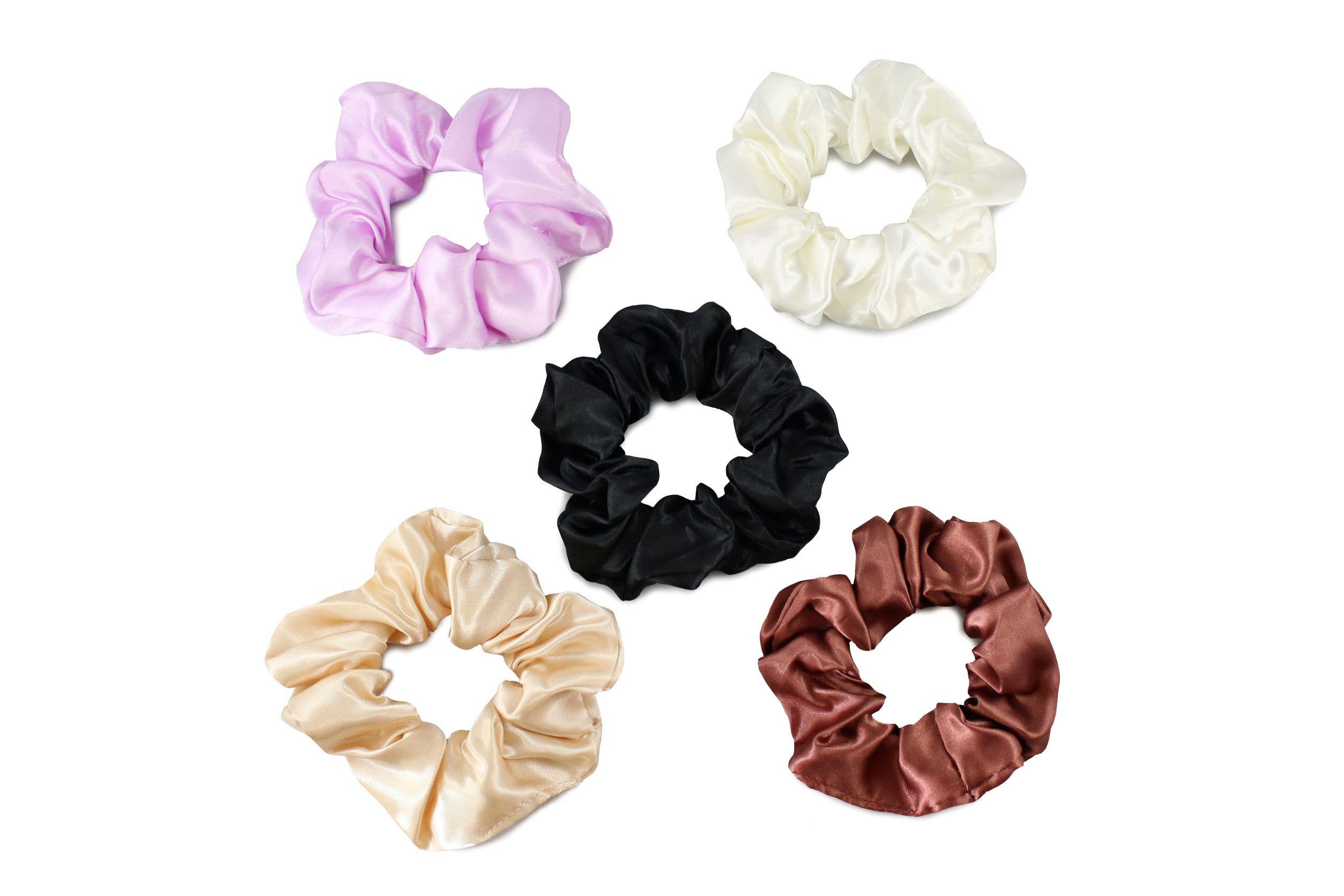 Morning Glamour - Wholesale Scrunchie - Women's - Gift Set 5PK Satin Hair Scrunchies - Satin Scrunchies19