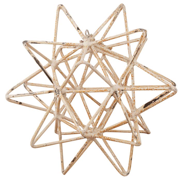 My Amigos Imports - Wholesale Ornament - Farmhouse Iron Hanging Star-White-Handmade-Home Decor-10 in.1