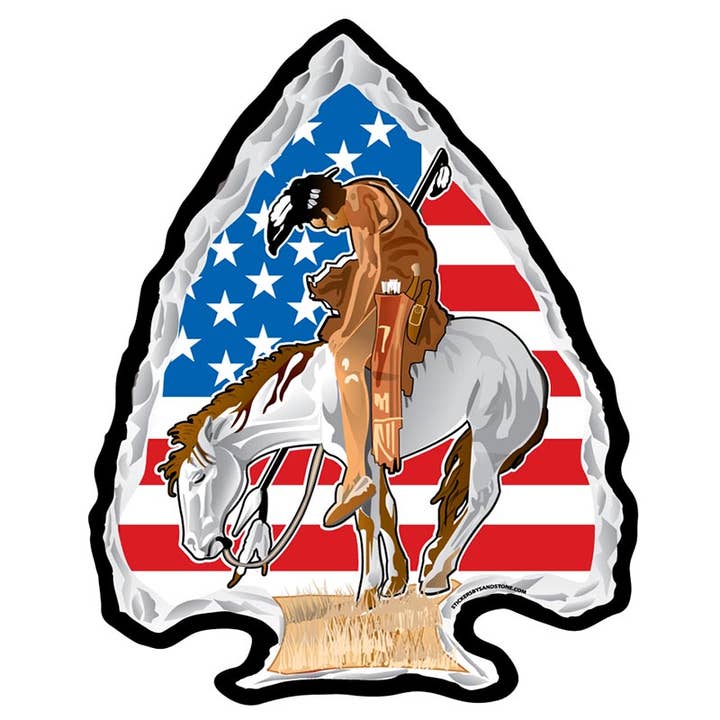 Fabriqué aux États-Unis - Autocollant découpé en forme de pointe de flèche du Sentier des Larmes pour la vente par Western Express