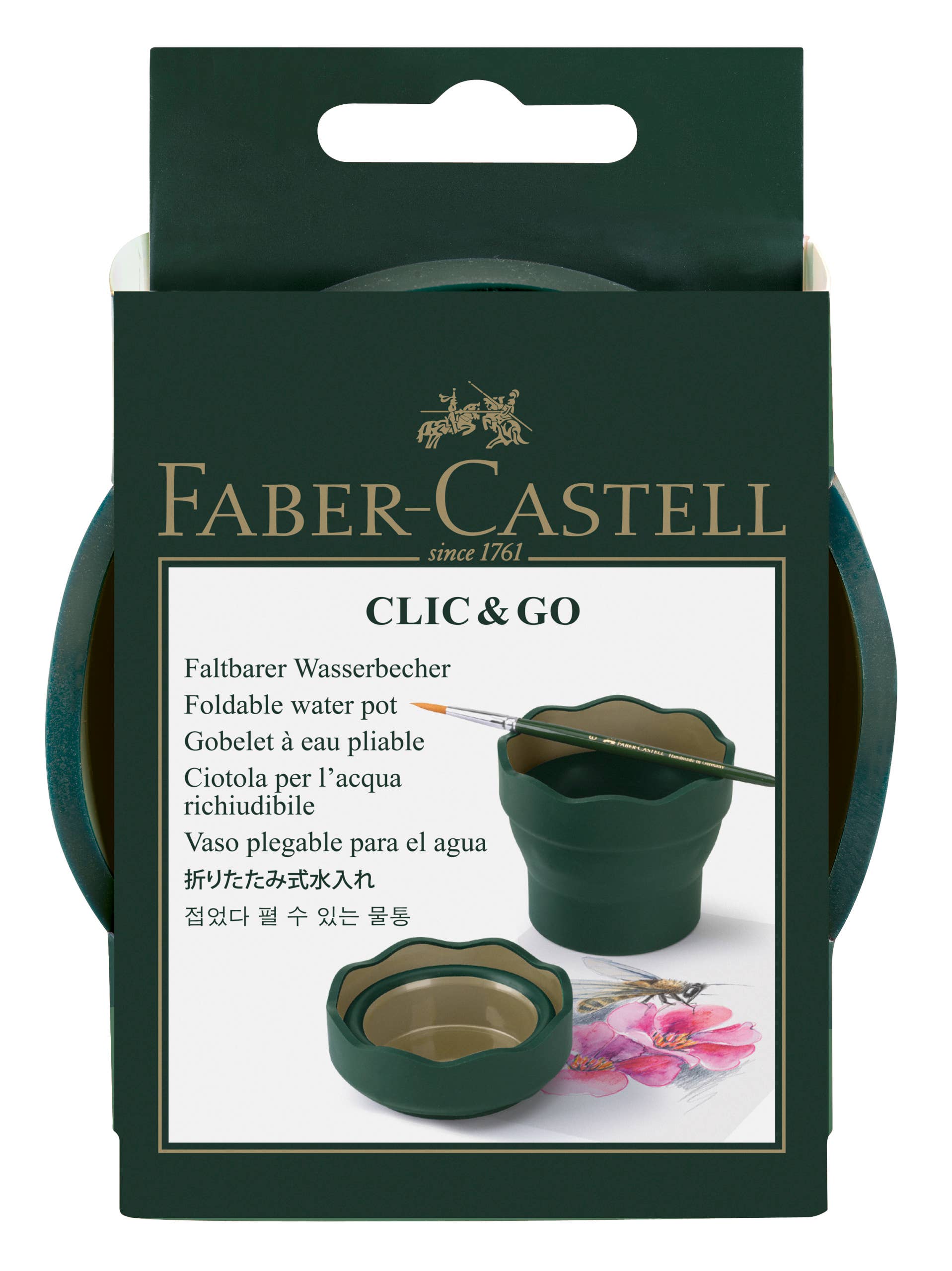 Faber-Castell / Creativity for Kids - Wholesale Water Bottle - Clic & Go Collapsable Water Cup for Painting, Green0