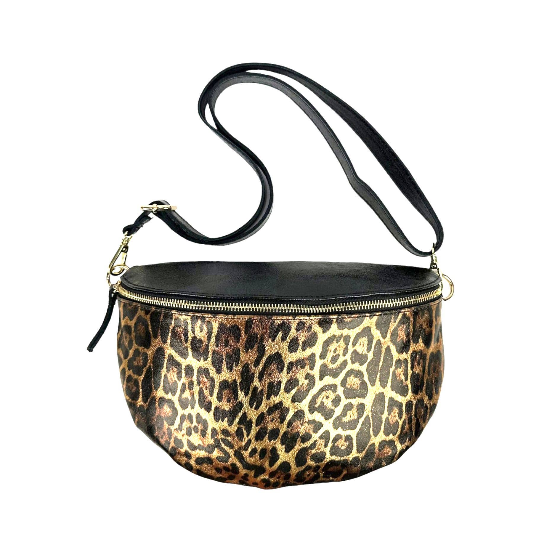 Chenson & Gorett - Vente Sac ceinture – femme - Sac de taille en cuir avec imprimé léopard et effet brillant0