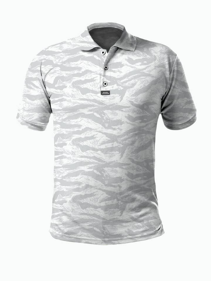 Performance Polo - Tiger Stripe White for wholesale by SAVAGE TACTICIANS