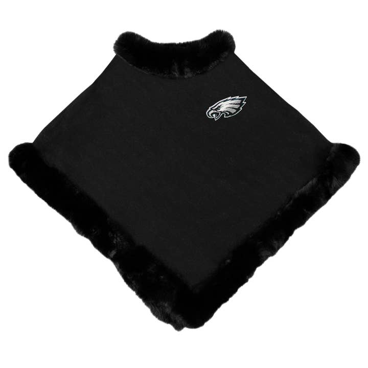 NFL Philadelphia Eagles Fur Trim Poncho for wholesale by Little Earth Productions