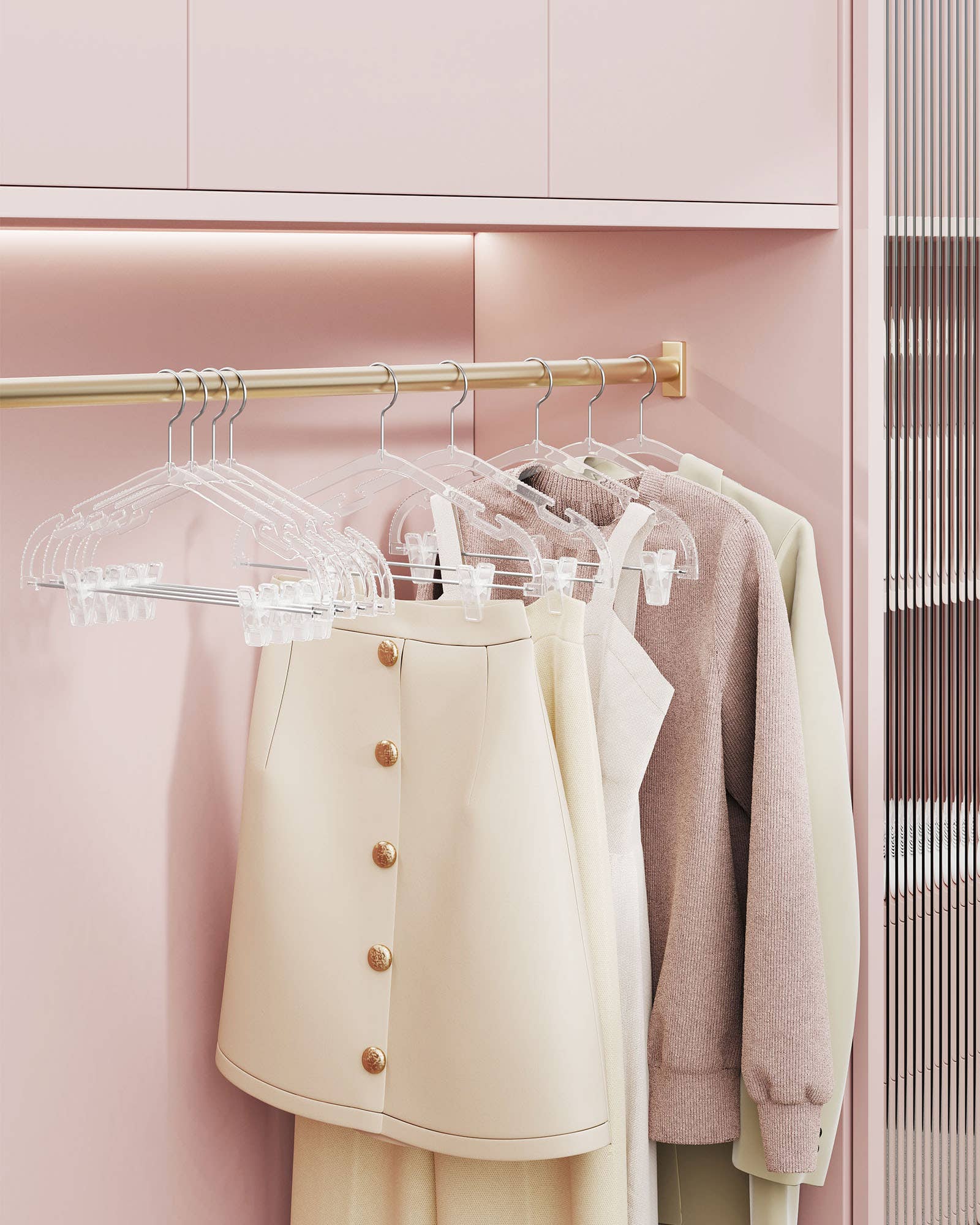 Greenwestons - Wholesale Kleerhangers - Doorzichtige plastic broekhangers 30 stuks van 11