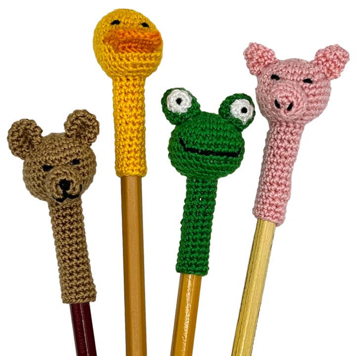 Crocheted Pencil Tops "Animal Theme" for wholesale by HDIF-USA