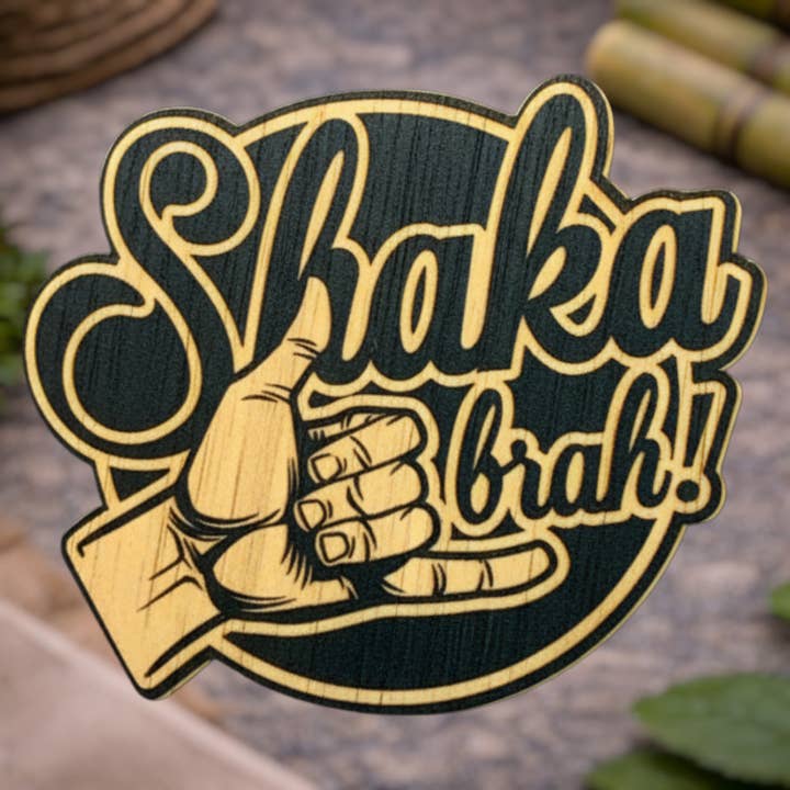 Shaka Brah för wholesale av Bamboo Wood Stickers