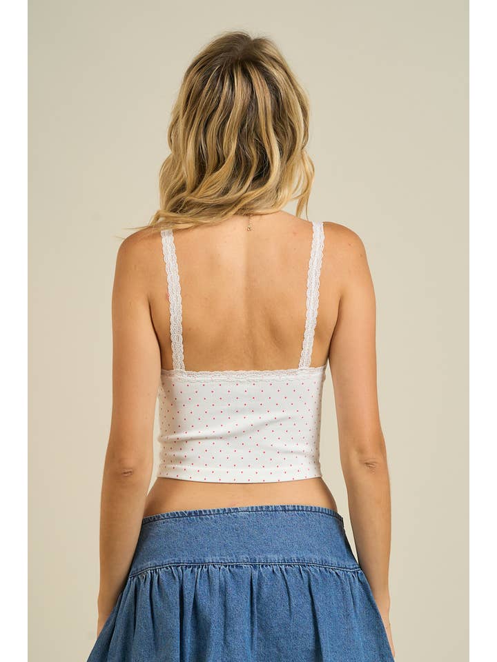 ANWND - Wholesale Camisole - Women's - 55375 Polka Dot Lace Trim Cami Top6