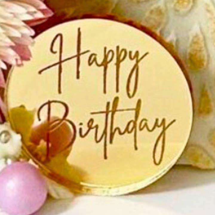 Acryl taartschijf cupcake toppers voor verjaardag voor wholesale door Harwill and Fox