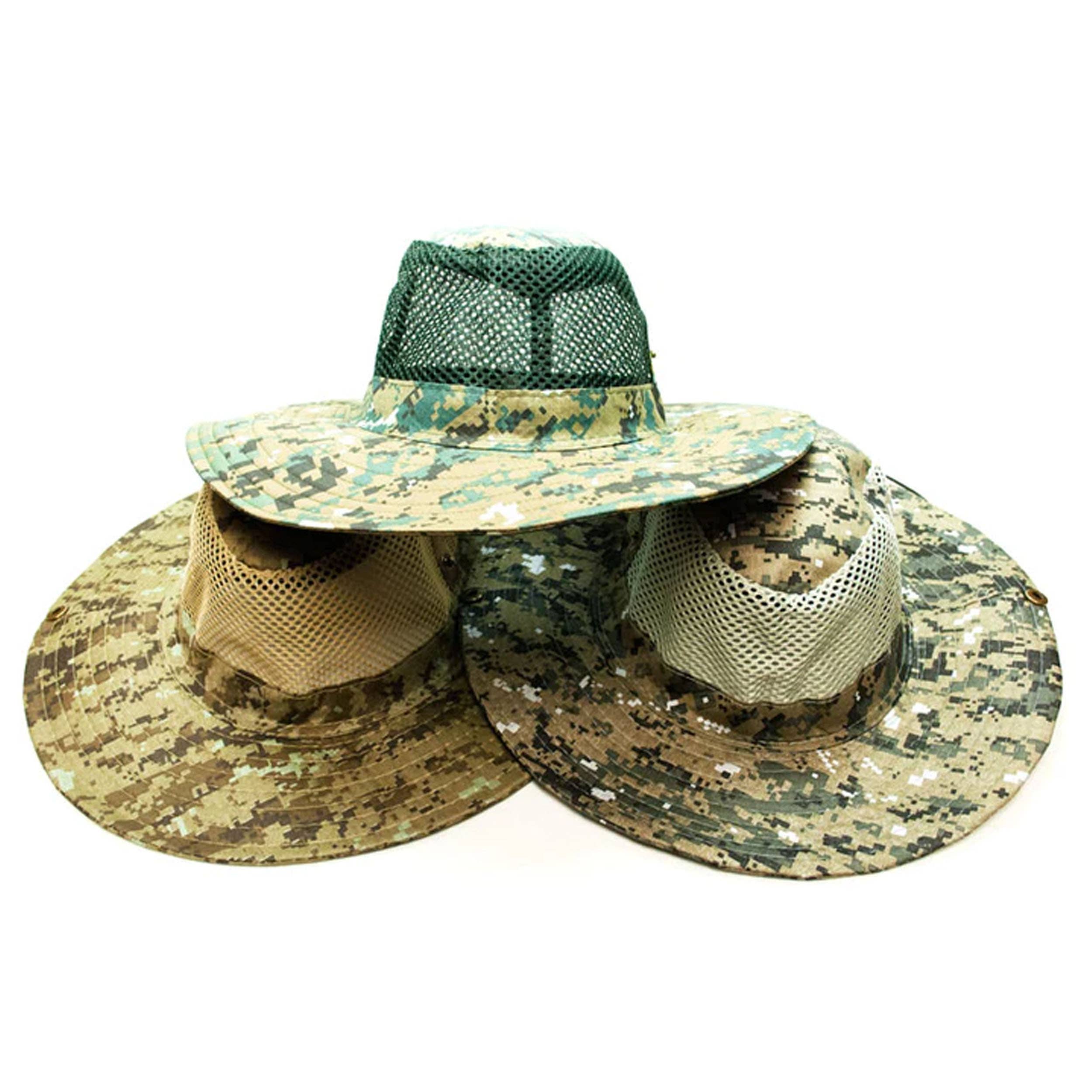 HALLEE - Wholesale Bucket Hat - Unisex - Desert Digital Camouflage Mesh Bucket Hat - Assorted7