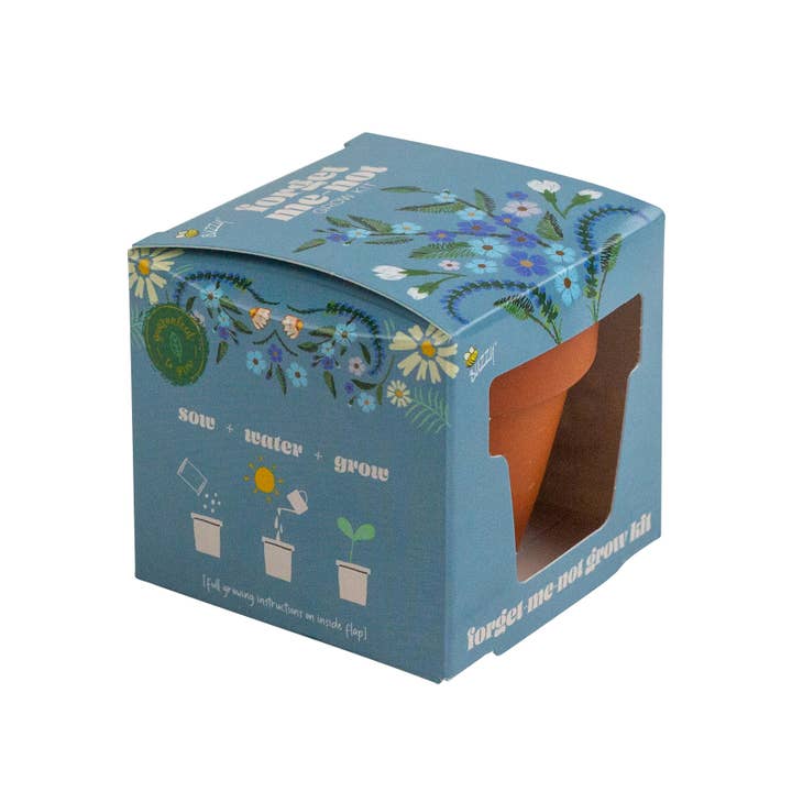 Buzzy, Inc. - Wholesale Plant Seeds - Buzzy Seeds Mini Grow Pot - Forget-Me-Not Grow Kit