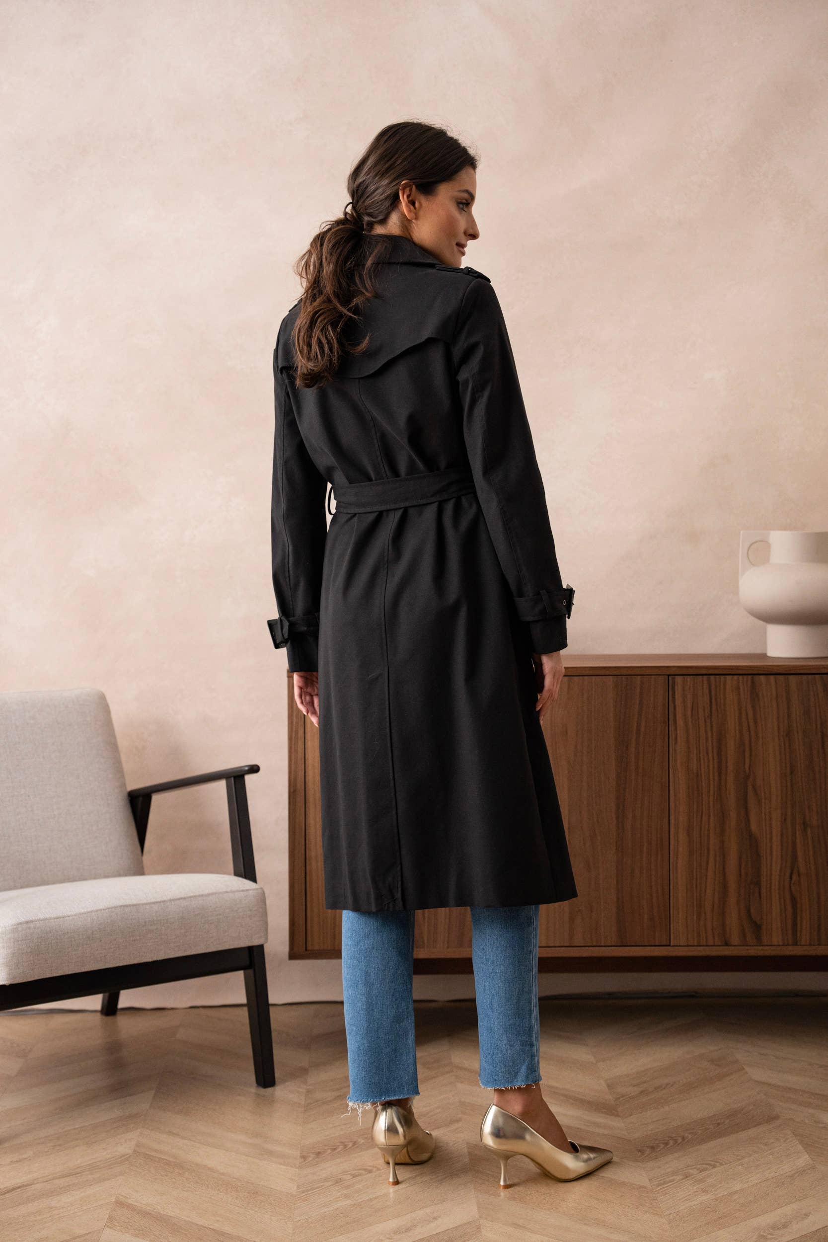 Attentif Paris - Wholesale Trench Coat - Women's - Long trench coat with cotton belt6