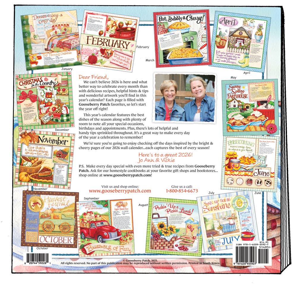 REMOVED BRAND - Wholesale Calendar - 2026 Gooseberry Patch Wall Calendar2