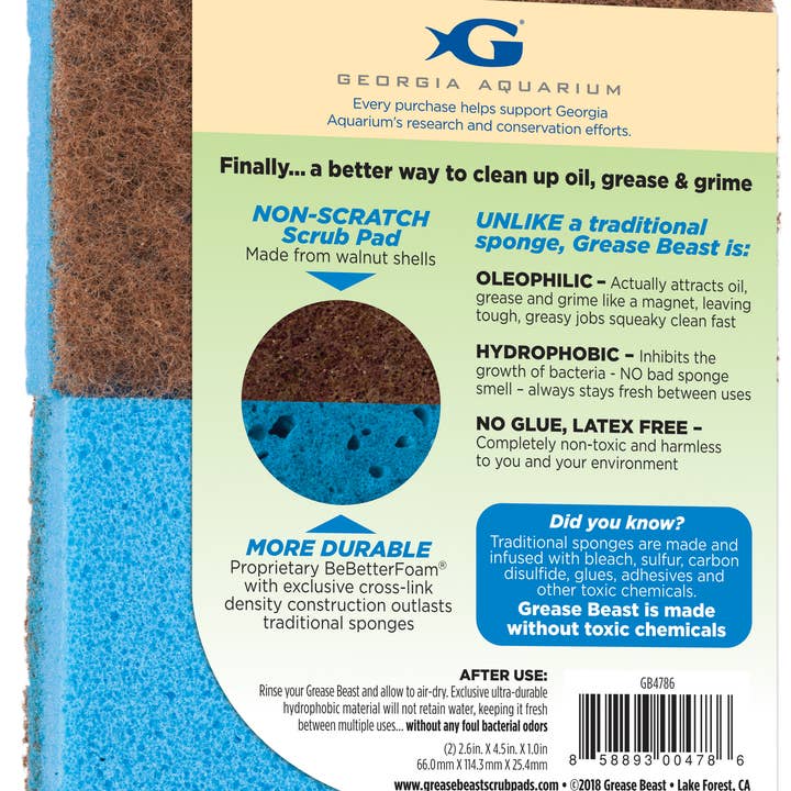 Pura Naturals – wholesale Cleaning sponge – Grease Beast Kitchen Scrub Pad2
