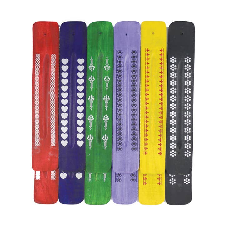 Designs by Deekay Inc. - Wholesale Incense Holder - Wooden Incense Ash Catcher - Assorted Colors (12)0