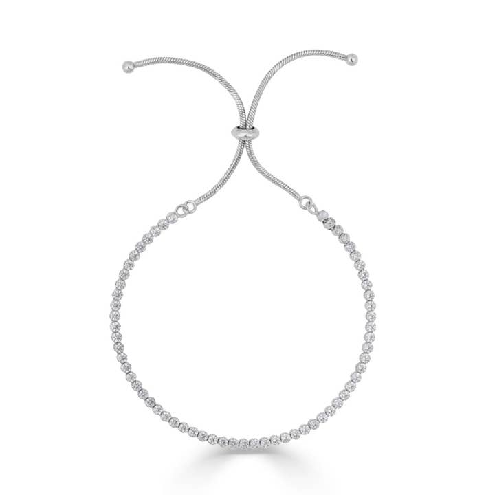 Adjustable Sterling Silver Tennis Bracelet for wholesale by NUNCHI
