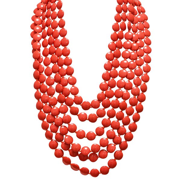 AMORINO SRL - Wholesale Beaded/pearl necklace - MULTISTRAND NECKLACE WITH FLAT RESIN BEADS - FT24144A4782
