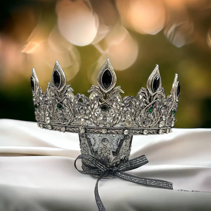 Happy Dream Gifts - Wholesale Party Hat/Crown - Vintage King Crown, Black Crystal Crown, Silver Knight Crown