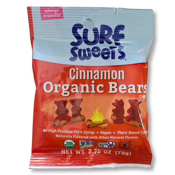 Candy Barn Express - Wholesale Gummy - Surf Sweets Organic Cinnamon Bears - 12-2.75 oz. Bags