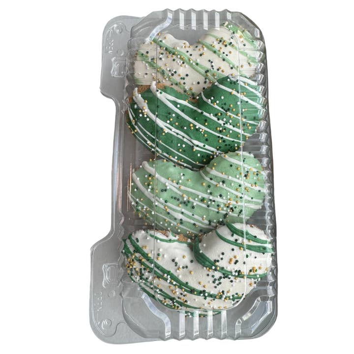 Gourmet Cookies, 3" Jumbo Heart, Saint Patrick's Day Dog Treat 4 pack for wholesale by K9 Granola Factory