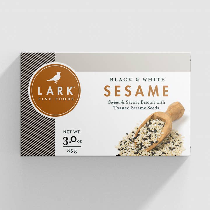 Black and White Sesame Savor Biscuit-3oz (Small) for wholesale by Lark Fine Foods