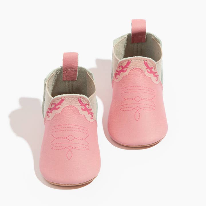 Bubblegum Cowboy Chelsea Boot Baby Shoe for wholesale by Freshly Picked