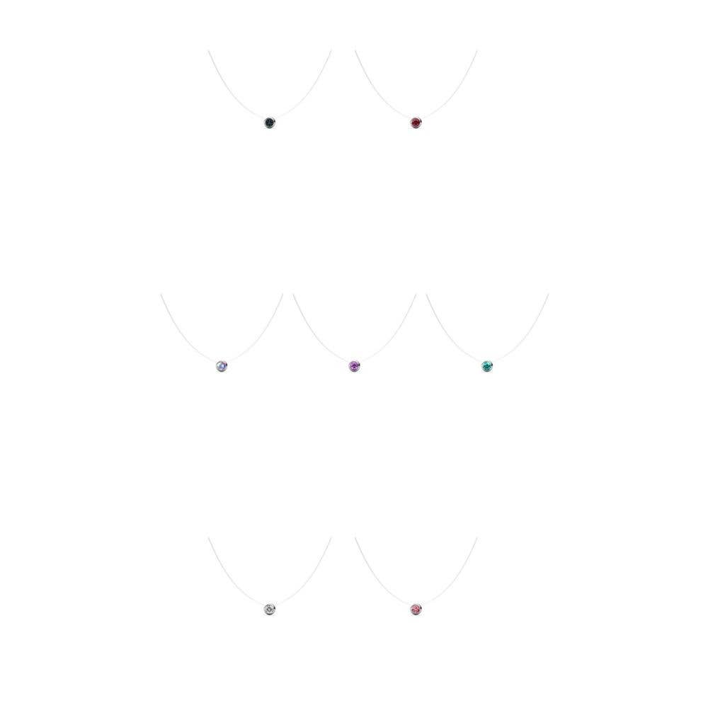 CARALI / MYC Paris - Wholesale Jewelry Set - 7 Invisible Moon Pendants - Silver and Multi1