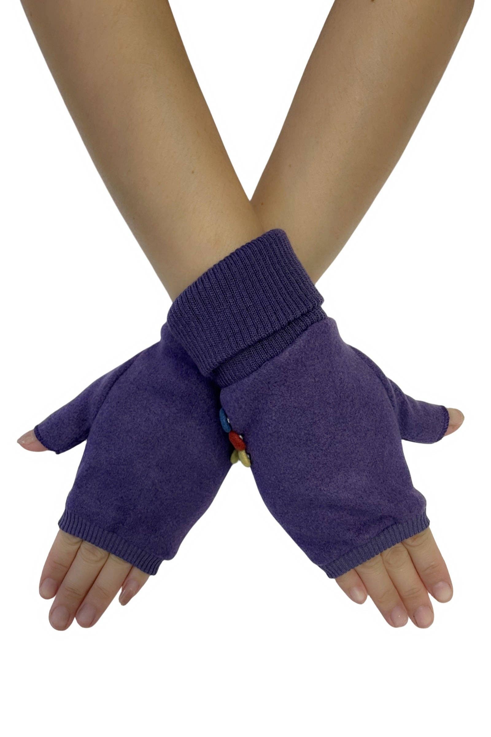 Fashion Scarf World – wholesale Gloves – Women's – Elasticated Plain Button Fingerless Gloves3