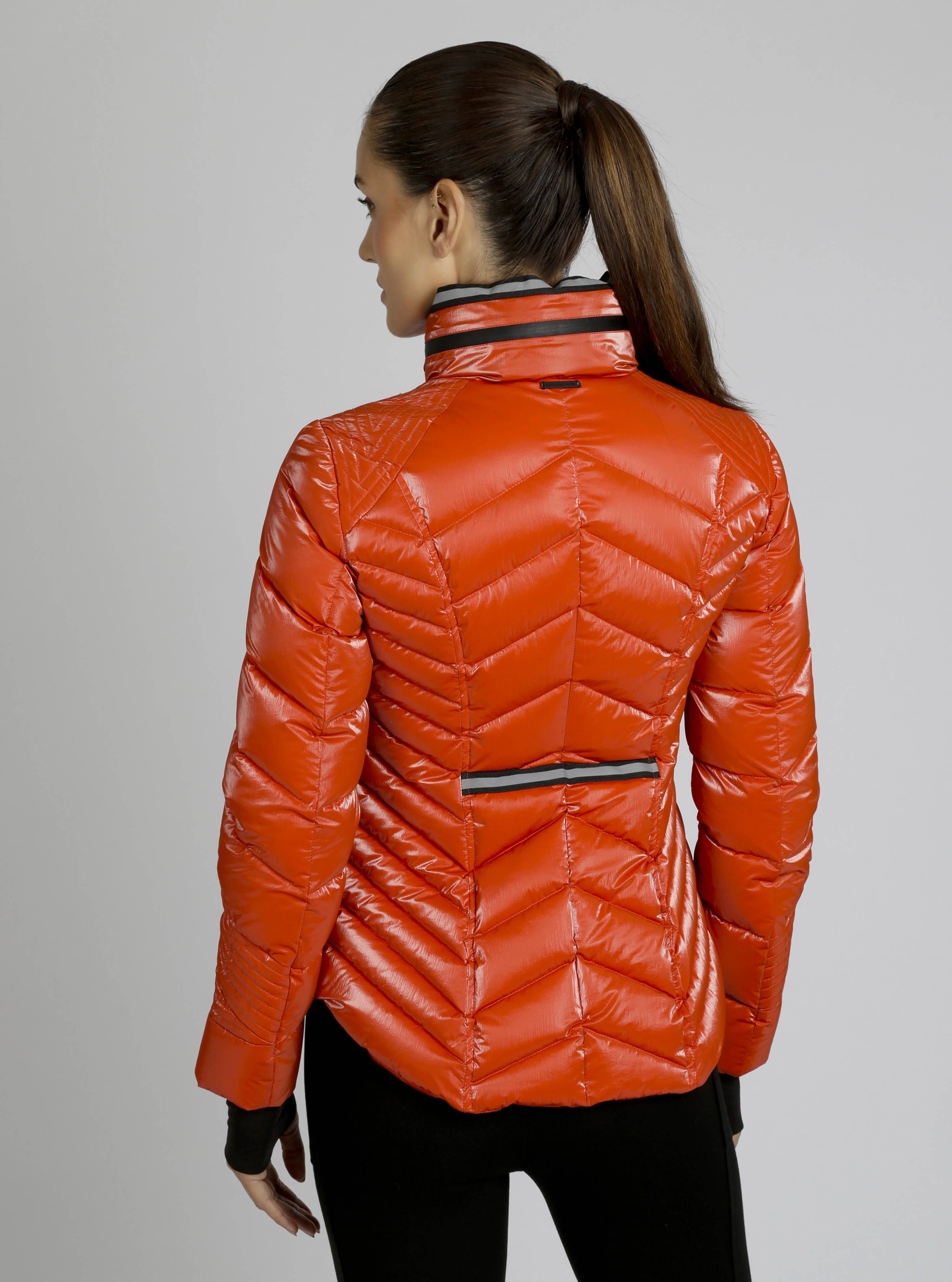 Blanc Noir - Vente Doudoune – femme - Doudoune Super Hero avec bordure réfléchissante - LL3