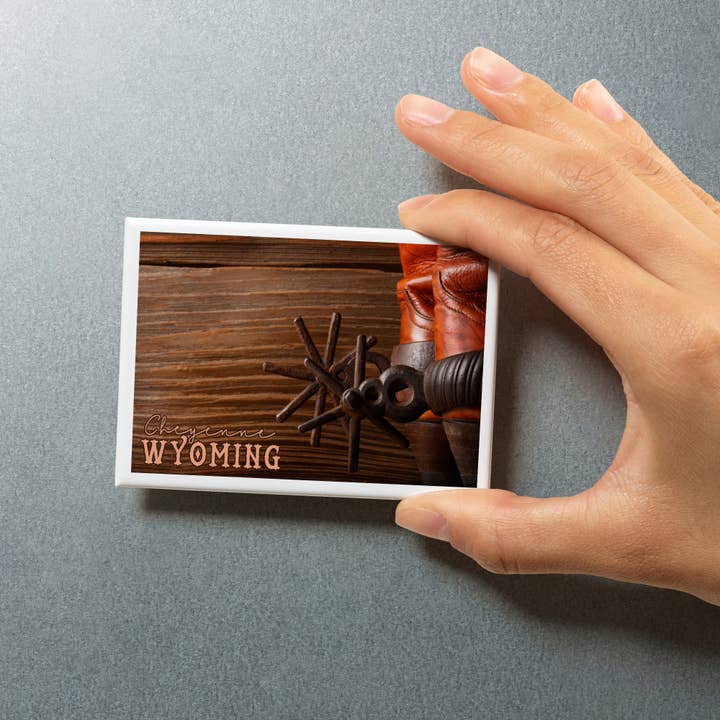 Lantern Press - Wholesale Magnet - MAGNET Cheyenne, Wyoming, Cowboy Boots & Spurs